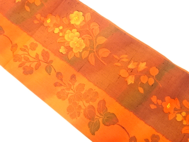 JAPANESE FUKURO OBI / FUSHI TSUMUGI / WOVEN BRANCH FLOWER